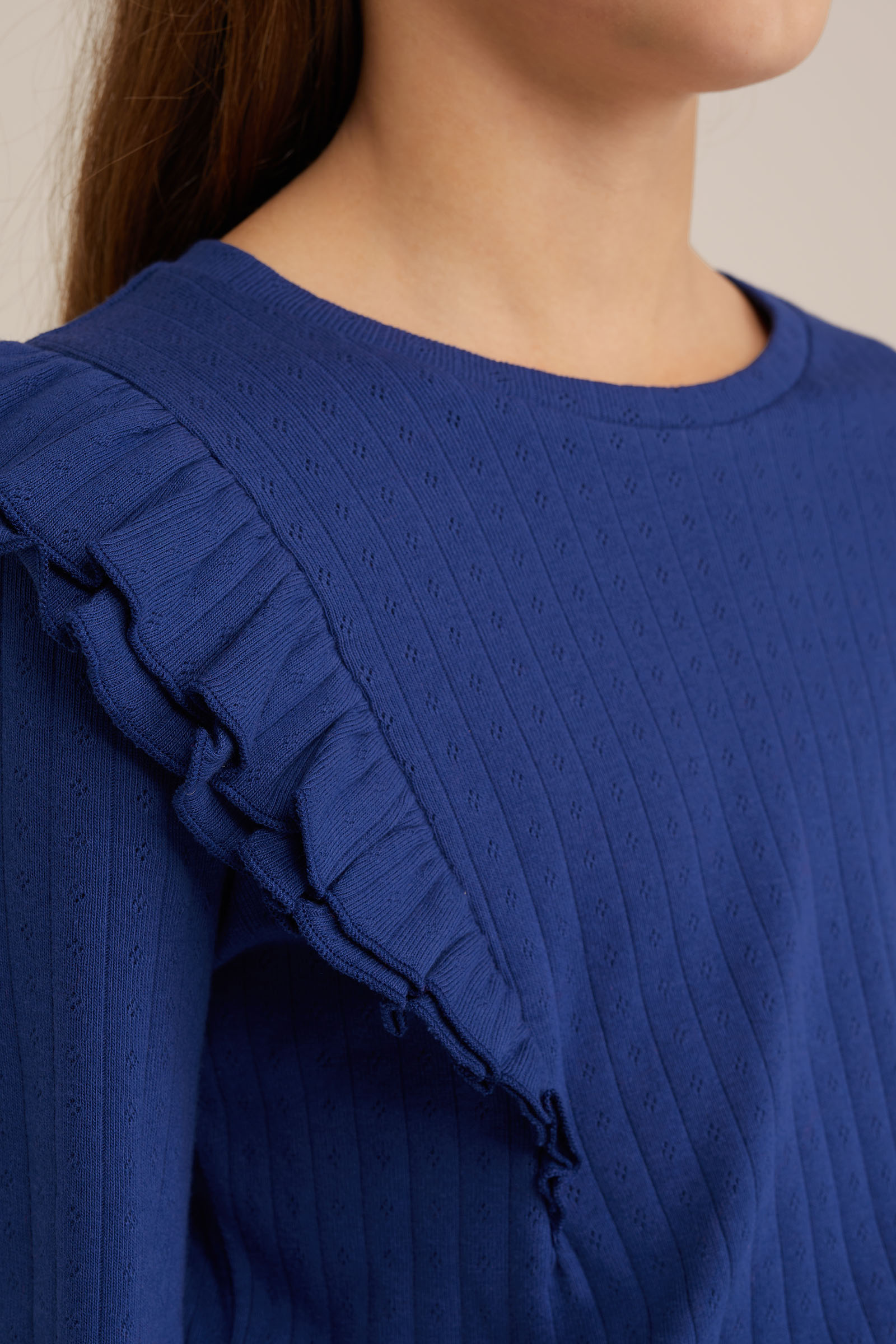 Meisjes jurk met dessin WE Fashion Donkerblauw