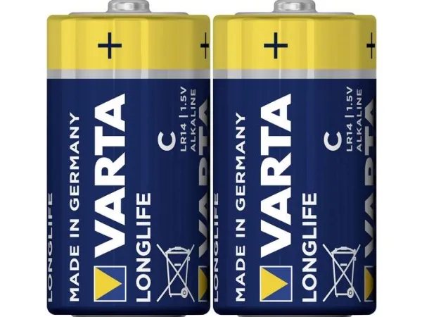 Varta LONGLIFE C Bli 2 C-batteri R14 alkalisk-mangan 7600 mAh 1,5 V 2 stk