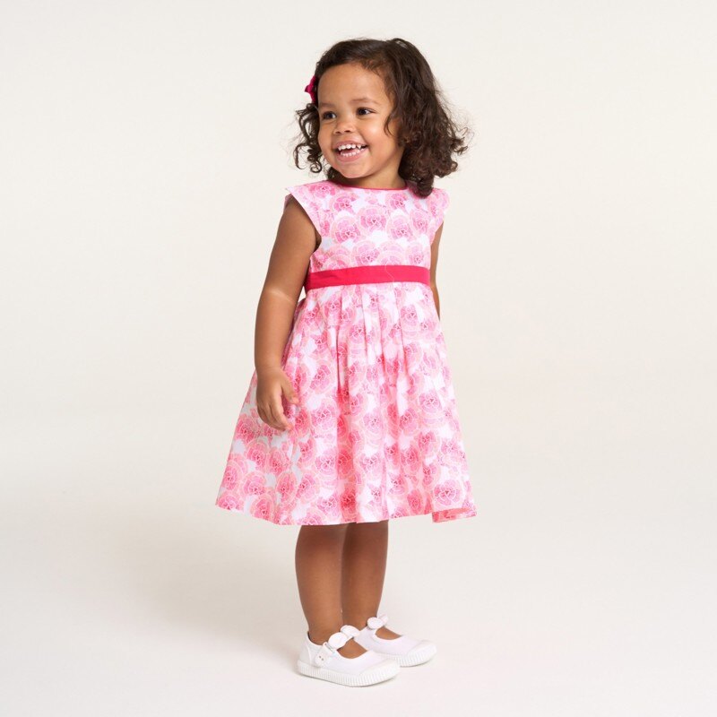 Robe chic fleurie rose bébé fille Rose