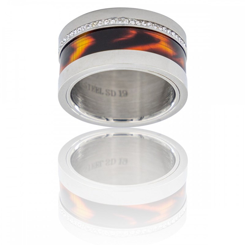 Bague Femme Acier Ambre