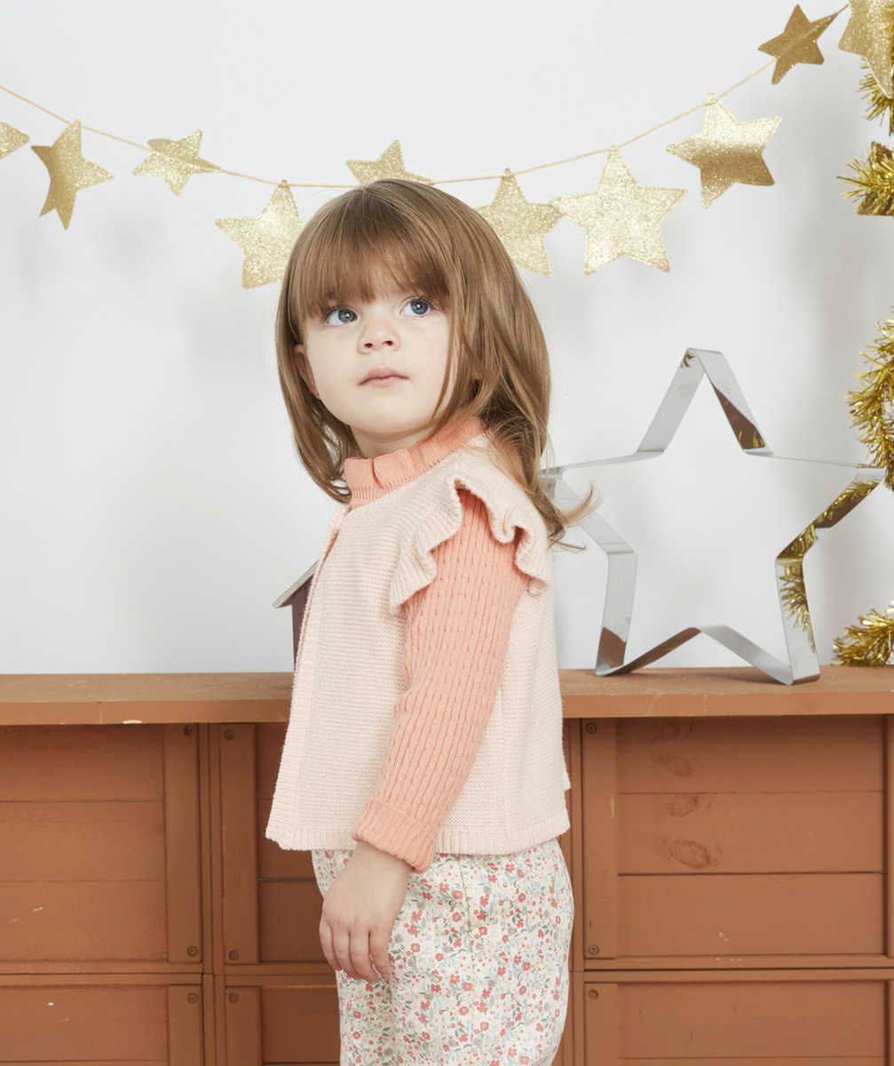 LE GILET SANS MANCHES VOLANTÉS BEIGE PAILLETÉ