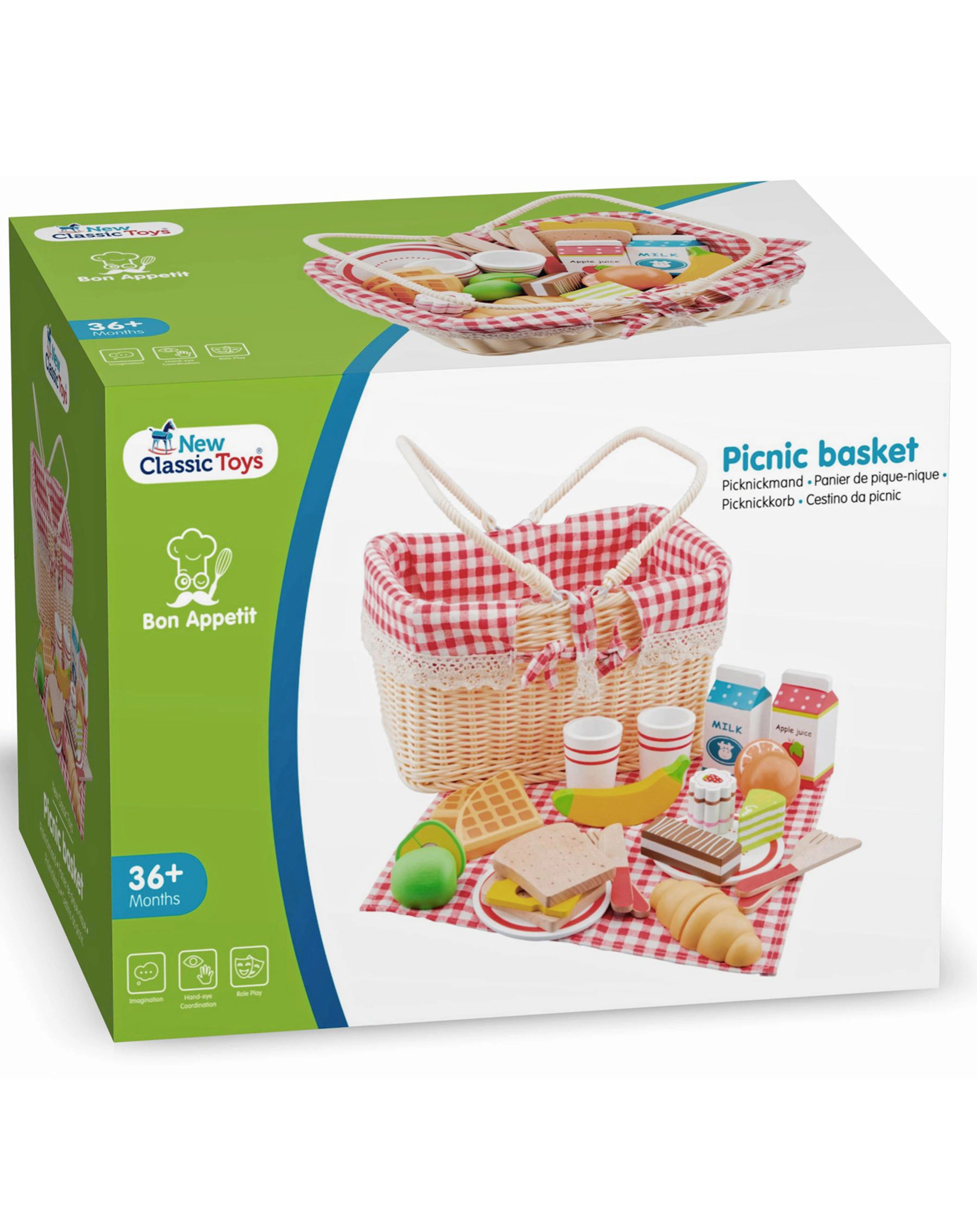 Picknickkorb mit Zubehör aus Holz