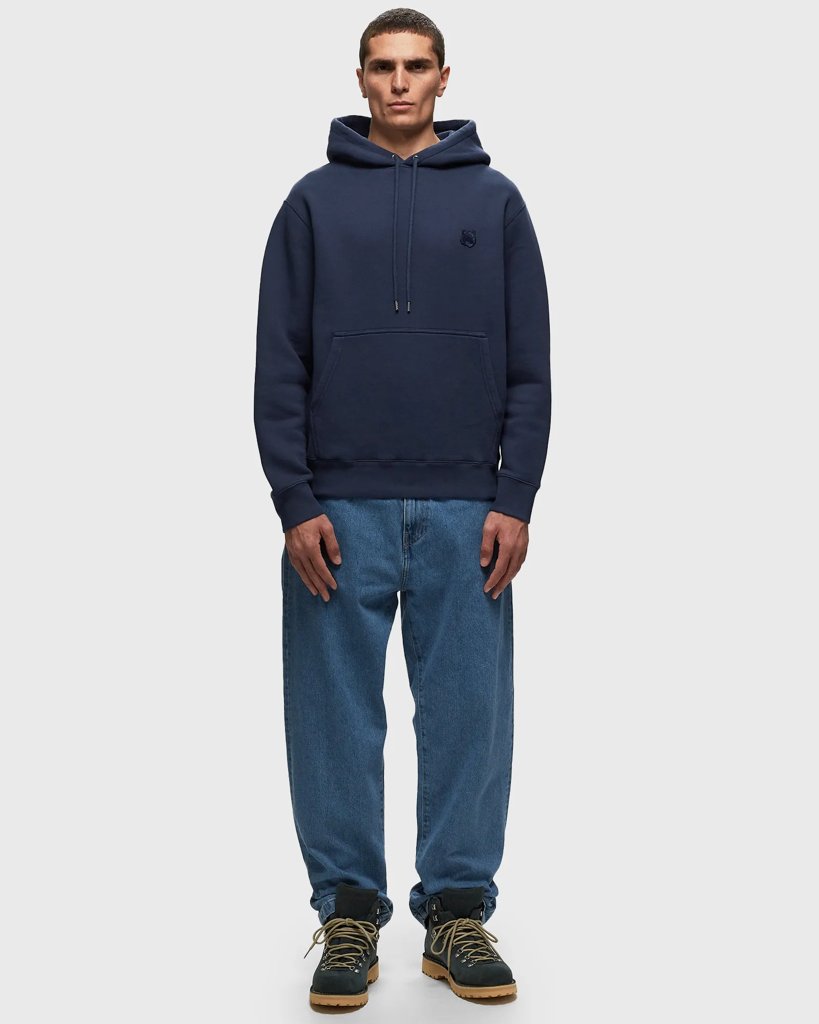 Maison Kitsune BOLD FOX HEAD PATCH COMFORT HOODIE INK BLUE