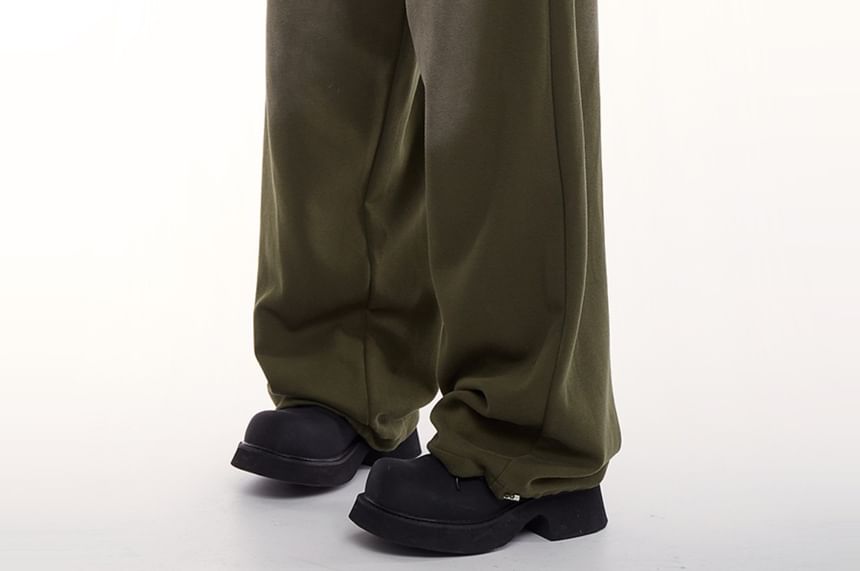 Rosesand - Lage taille gewassen losse joggingbroek met wijde pijpen