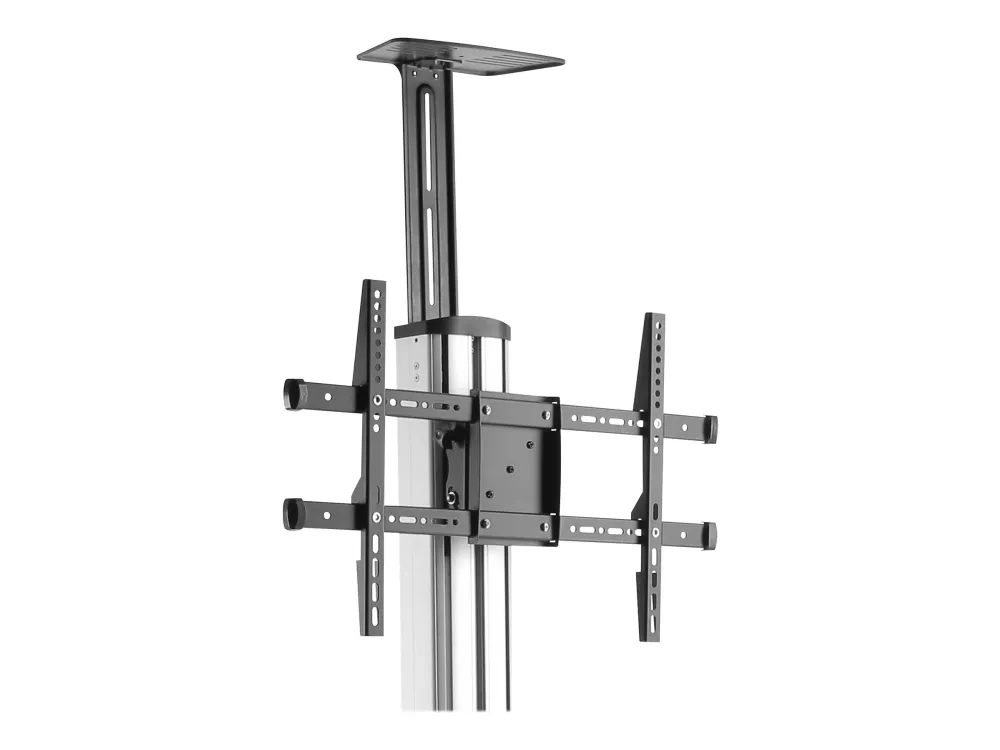 StarTech.com Heavy Duty Rolling Portable TV Cart Stand with Wheels - 32 to 75 inch - Adjustable Rotating Mobile Flat Panel Screen Mount (STNDMTV70) - Vogn med hjul - for fladt panel - plastik, aluminium, stål - sort, sølv - skærmstørrelse: 32