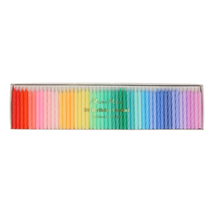 Meri Meri Mini bougies torsadées Arc-en-ciel - Set de 50