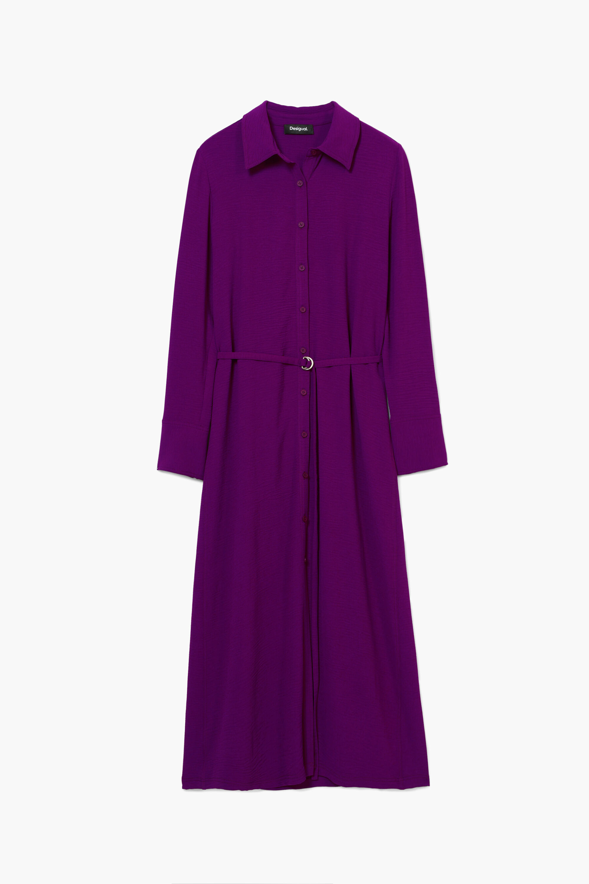 Vestido longo tipo camisa