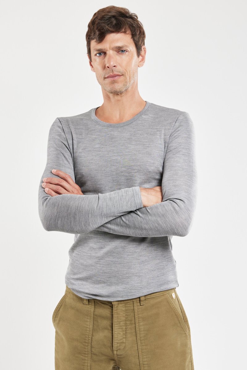 T-shirt manches longues - laine et soie