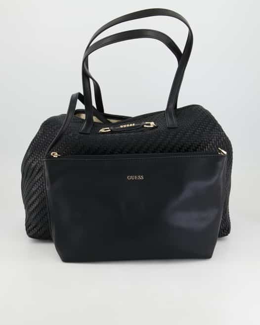 Guess Vikki II Large 2 in 1 Tote Handtasche in Schwarz