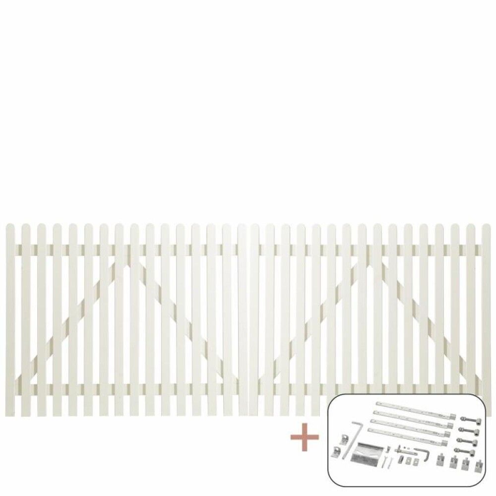 DOBBELPORT PLUS RETRO 300X120CM HVIT