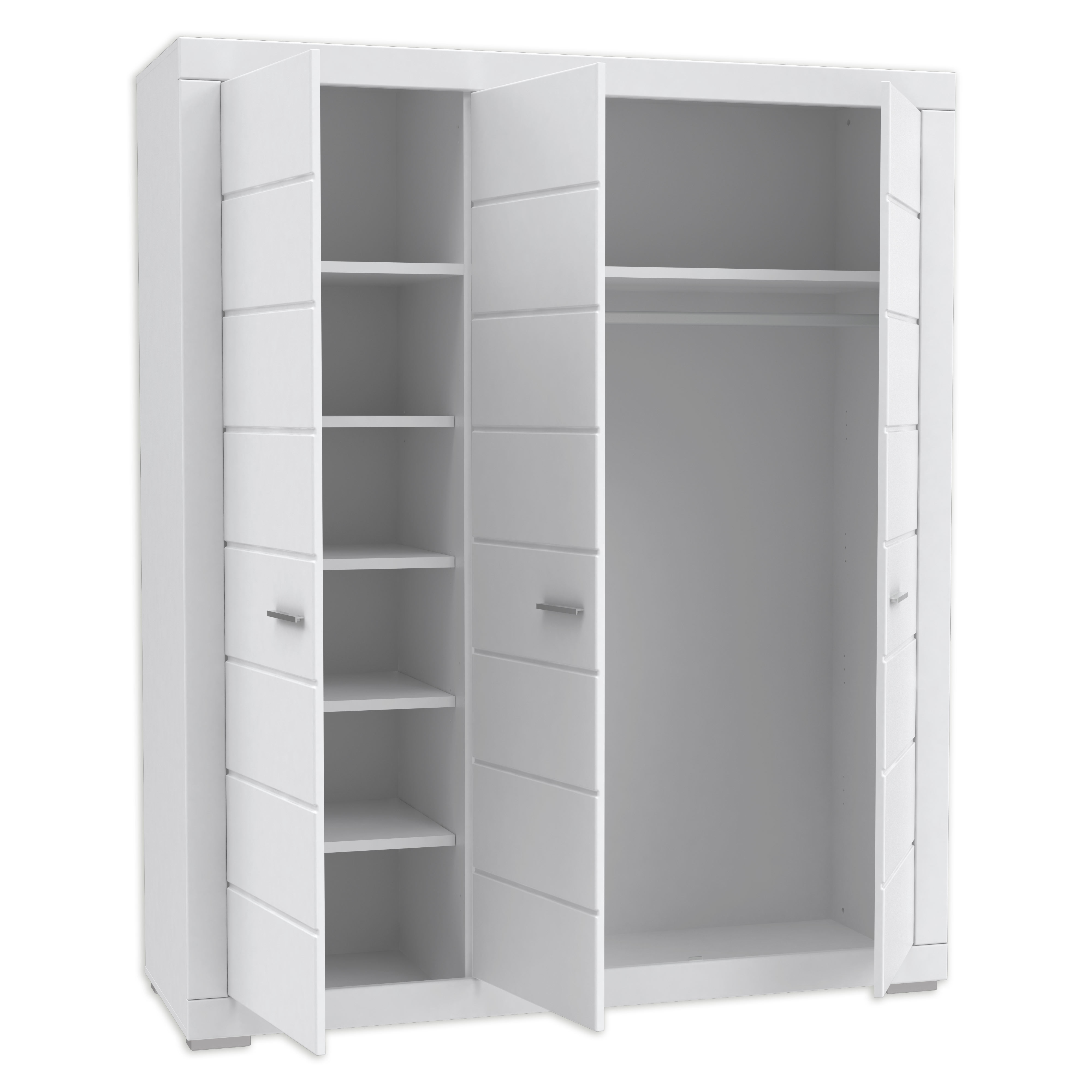 Drehtürenschrank - weiß - 166 cm breit