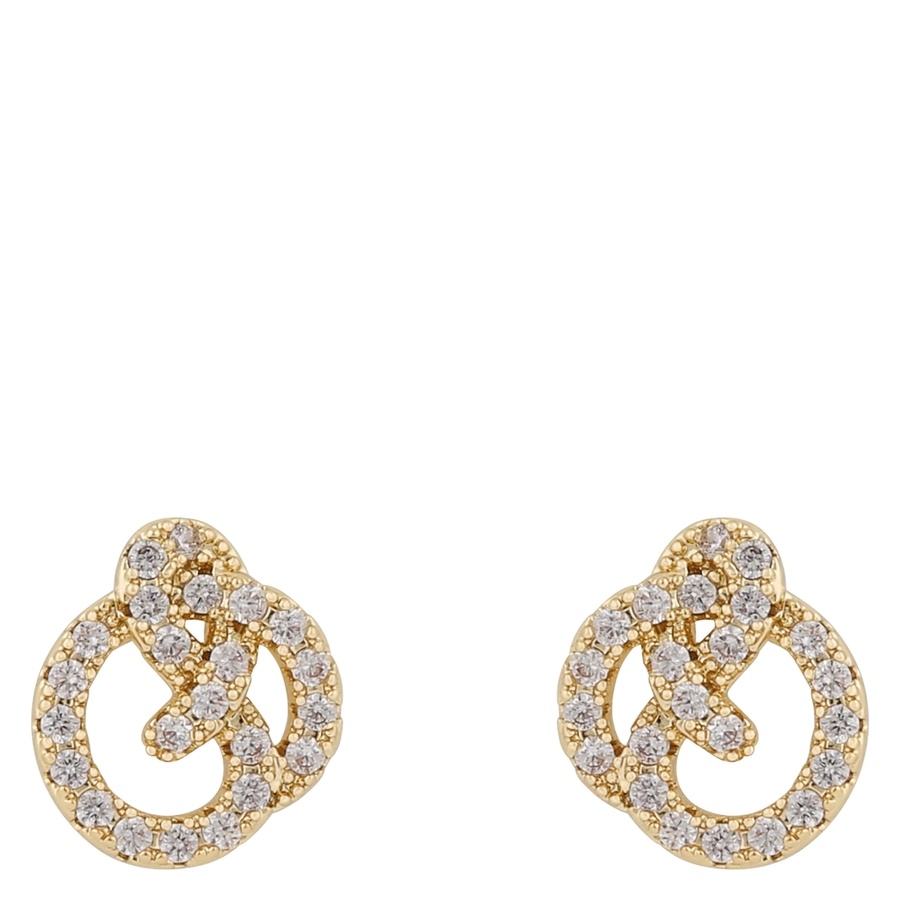 Snö Of Sweden Mayfair Knot Earring Gold/Clear