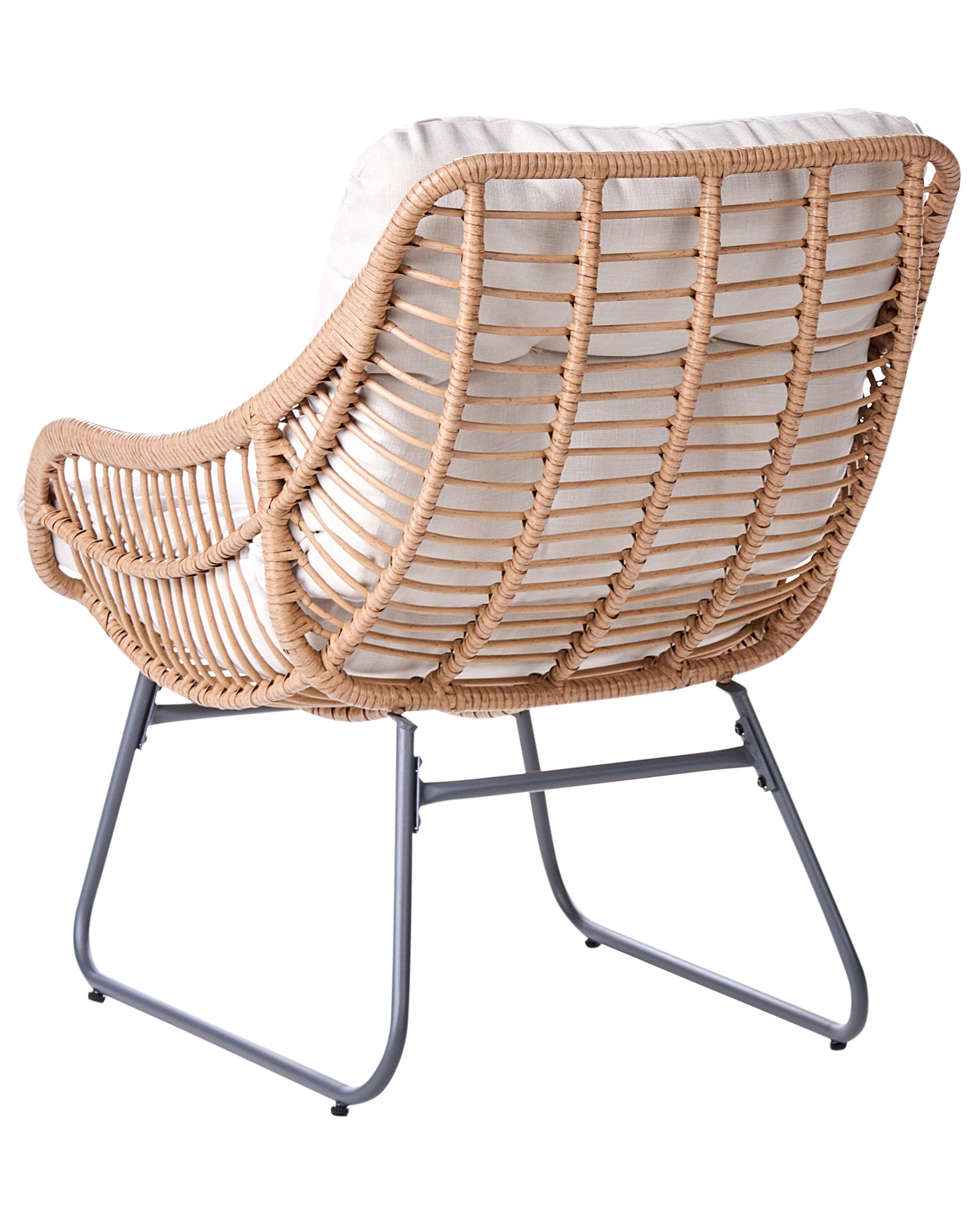 Tuinstoel MESTRE met voetenbank PE rotan Lichtbeige
