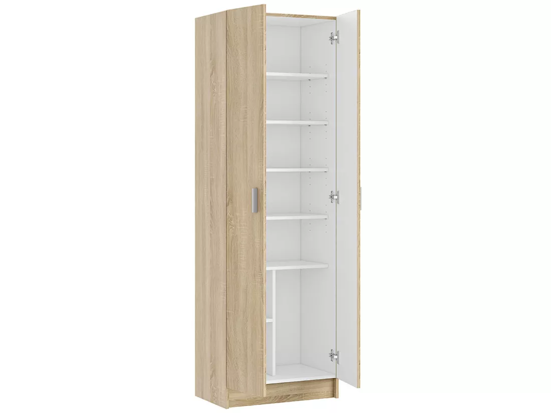 Armoire avec 2 portes coloris Chêne canadian - Dim : 180 x 58,5 x 37 cm