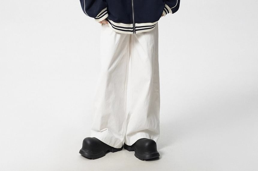 Neonity Wear - Gestreept baseballjack met coltrui en rits