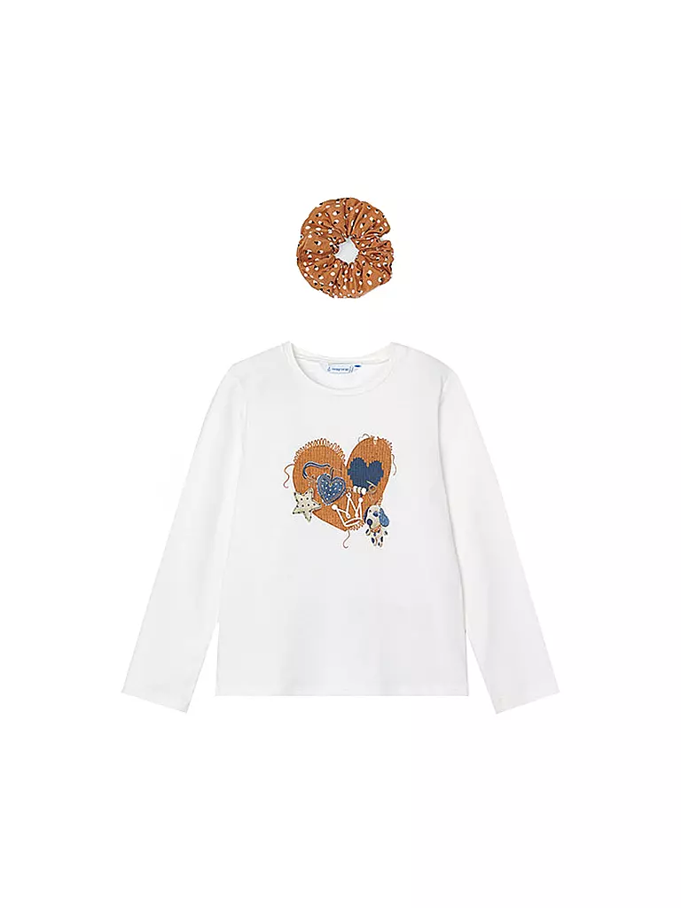 MAYORAL Mädchen Set 2-teilig Langarmshirt und Haarband creme