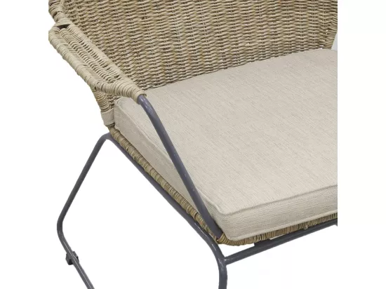 Fauteuil en poelet gris et métal