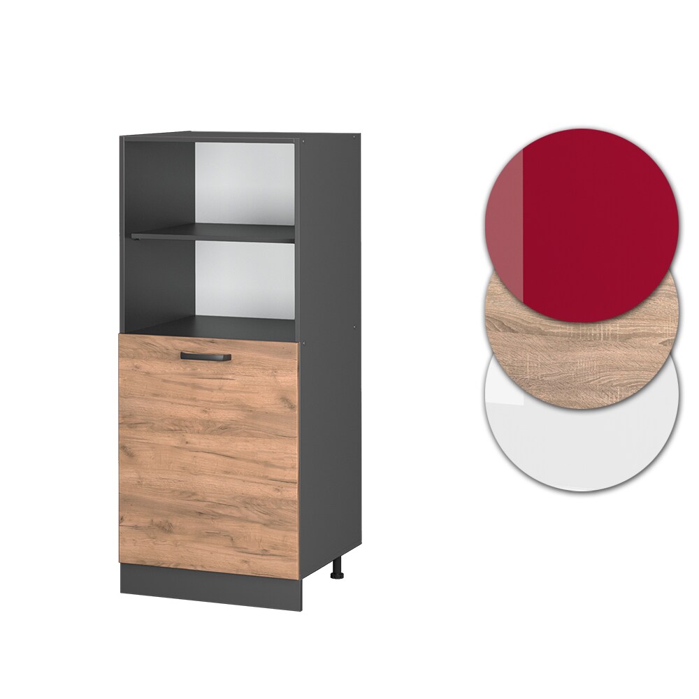 Vicco Backofenumbauschrank Küchenschrank Küchenzeile R-Line 60 cm Anthrazit Eiche kleine Tür