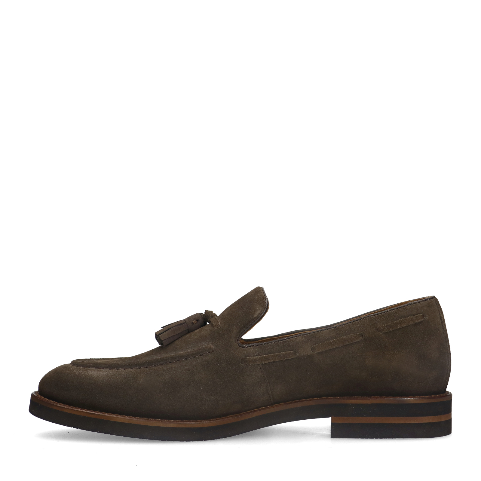 Bruine suède loafers