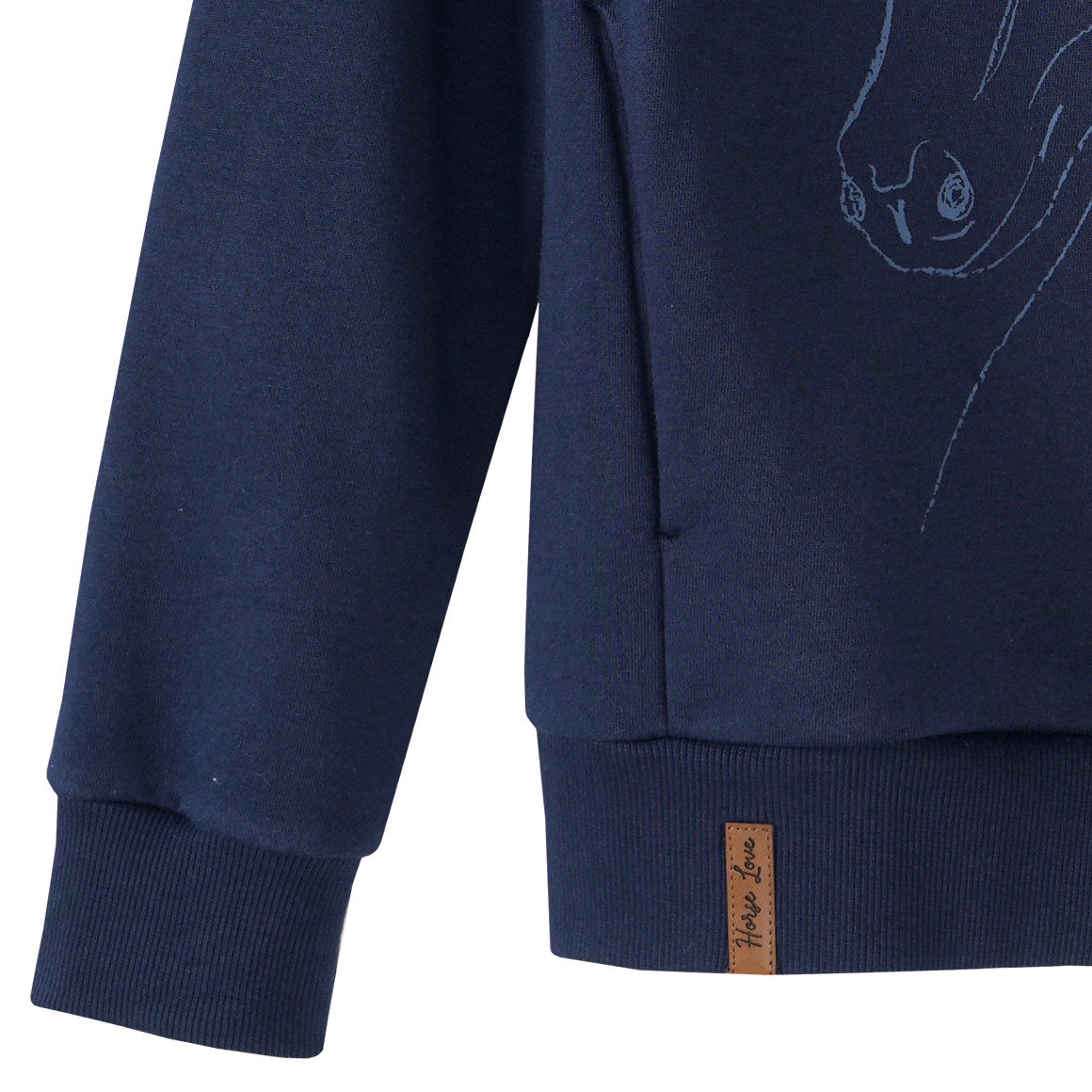 Yigga Mädchen Hoodie mit Pferde-Motiv dunkelblau
