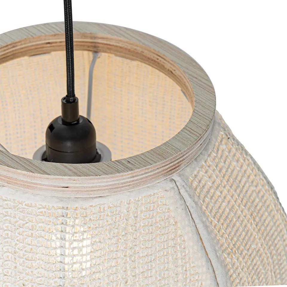 Qazqa hanglampen rob wit e27