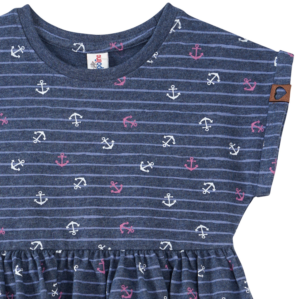 Topolino Mädchen Kleid mit Anker-Allover dunkelblau