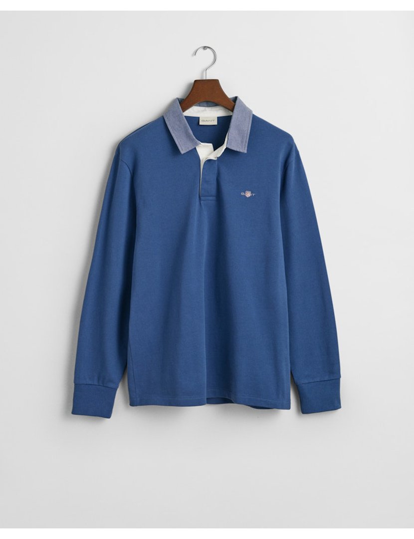 Long Sleeve Blue Polo