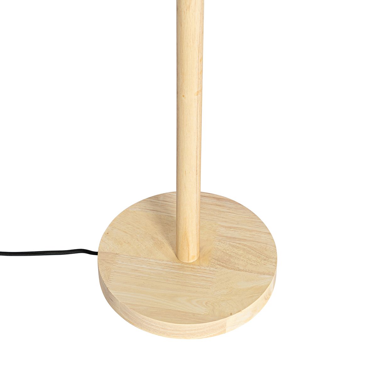 Landelijke vloerlamp hout met lichtbruine kap - Mels