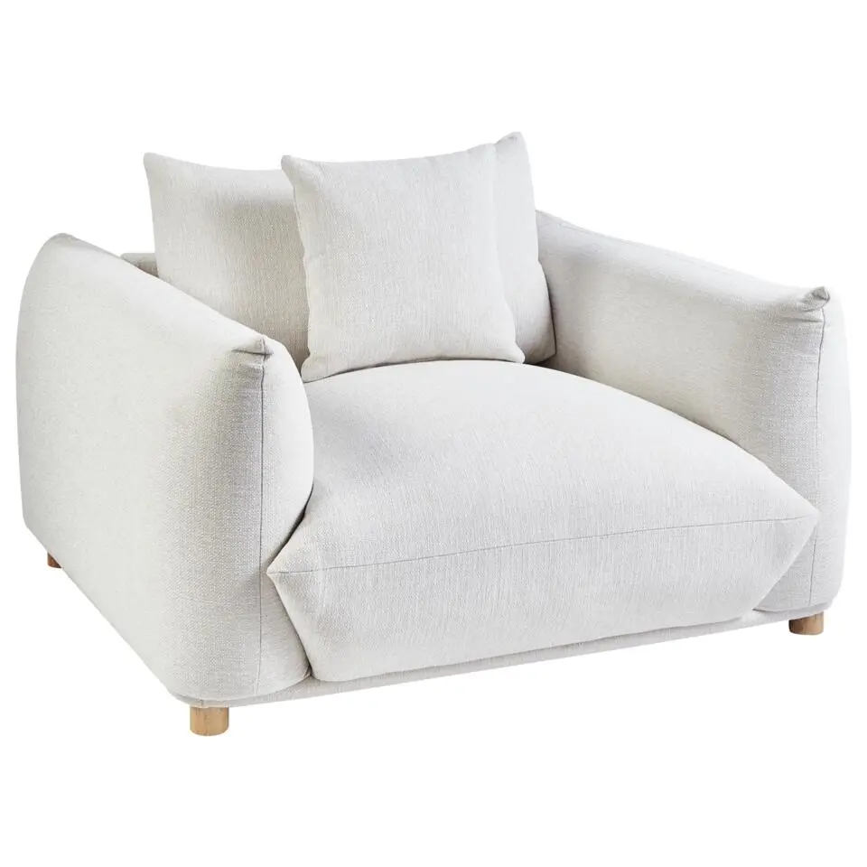 LUVOS - Fauteuil - Gebroken wit - Stof