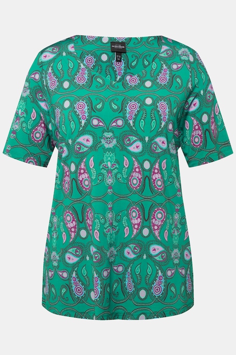 Slinkyshirt, Paisley-Design, Herzausschnitt, Halbarm