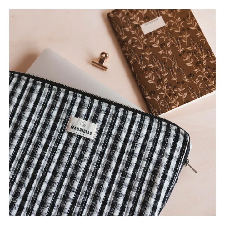 Gabrielle Paris Pochette ordinateur Vichy | Noir