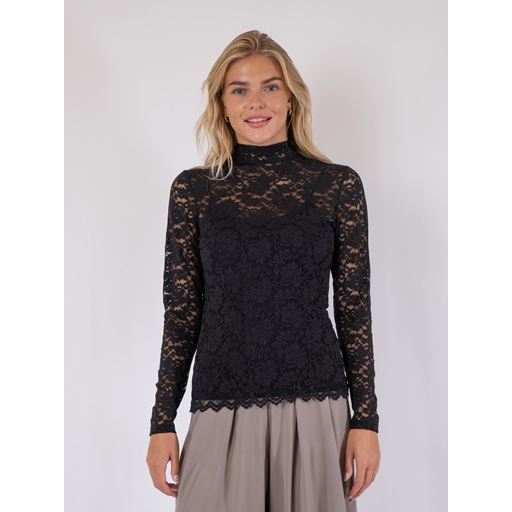 Neo Noir Liza Laceflower Bluse, Sort, 34