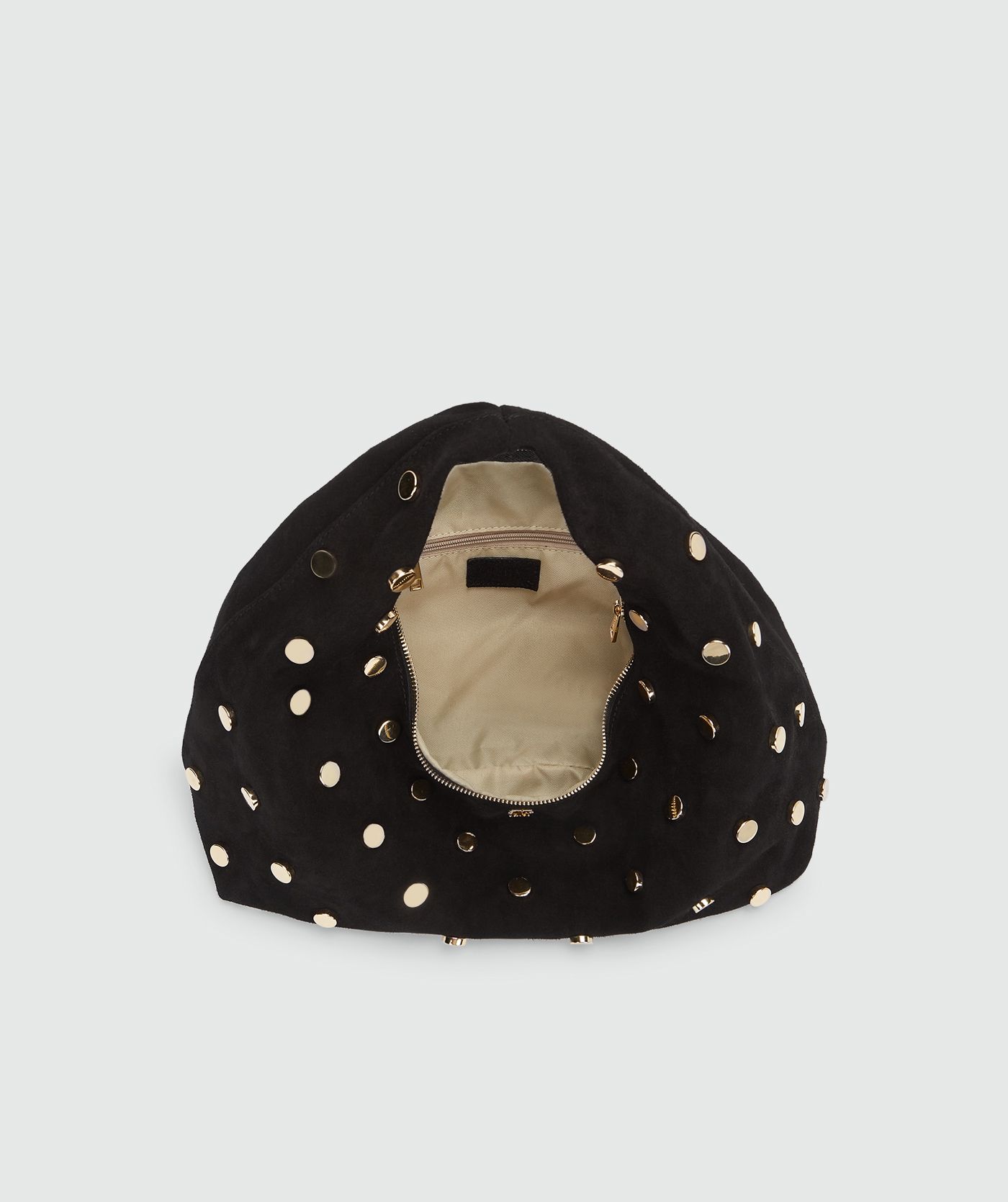 JV-LENA tas van suède met studs - black