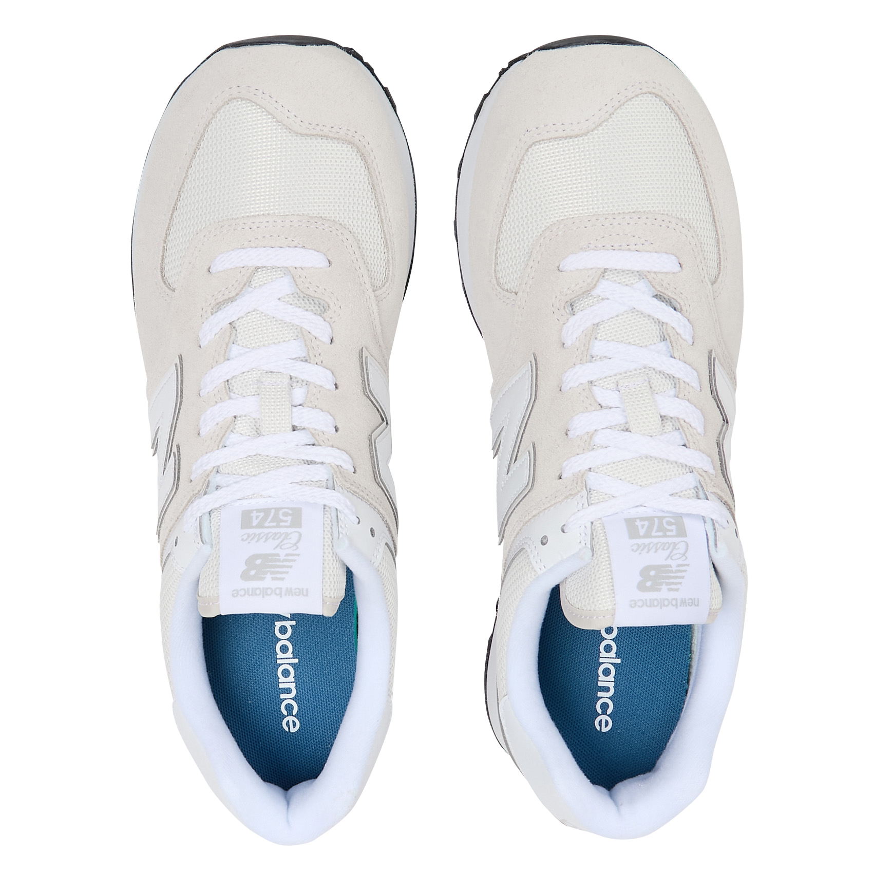 574 - Baskets basses en cuir velours | Beige
