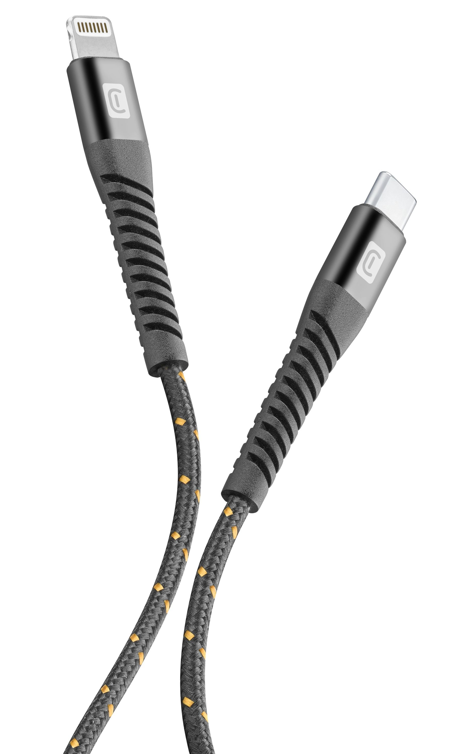 (2m) Tetra Force MFi Nylon USB C auf Lightning Ladekabel PD Datenkabel (TETRACABC2LMFI2MK) - Schwarz / Orange