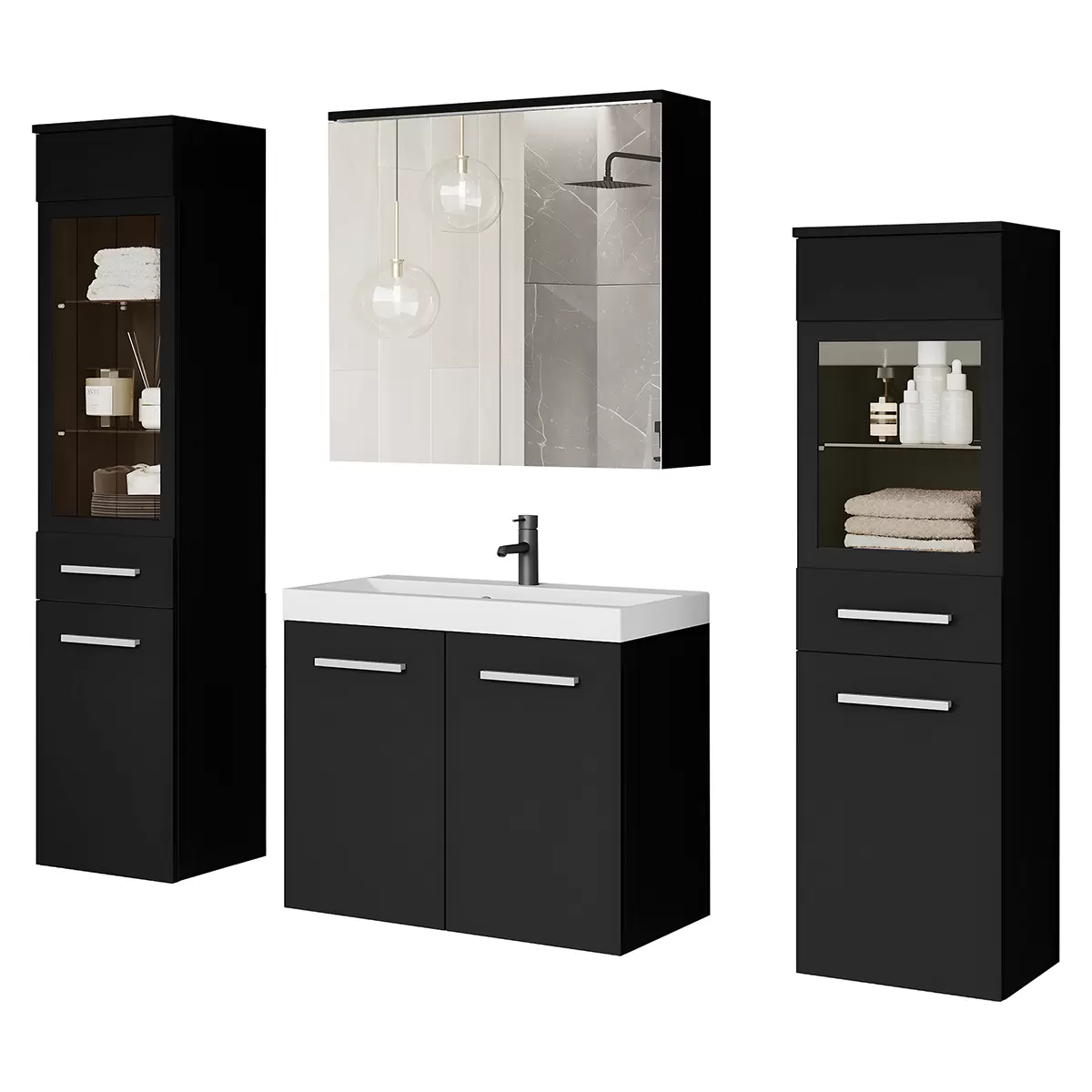 Badezimmer Madrid II Schwarz