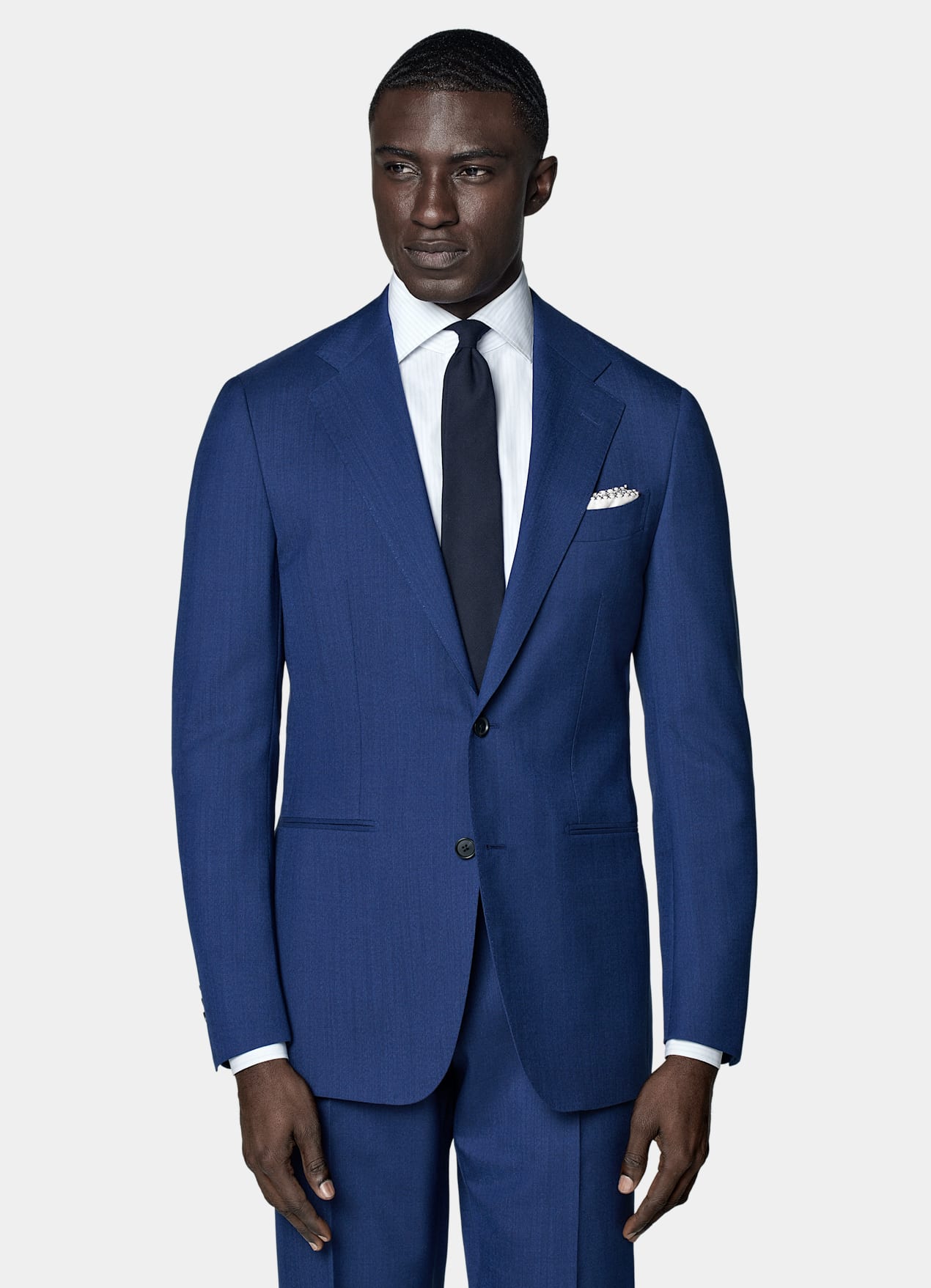 Costume Perennial Havana coupe Tailored bleu moyen