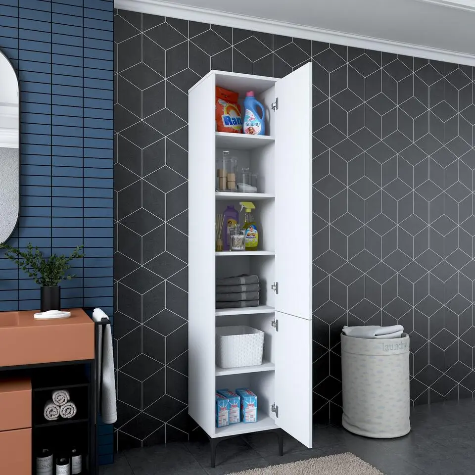 Emob Multifunctionele kast Woody Fashion - 40 x 40 x 199 cm - Wit