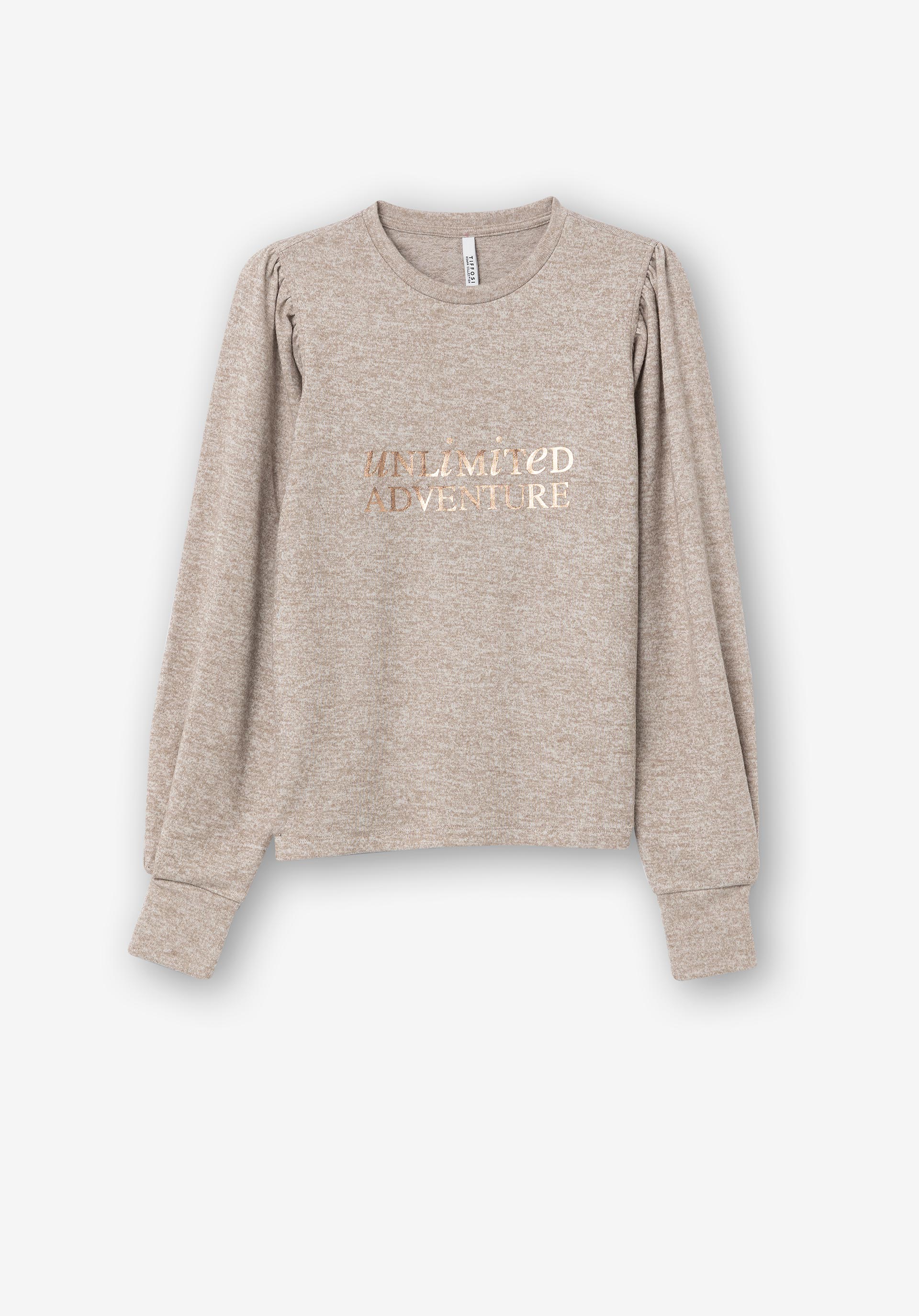T-shirt Toque Suave com Texto Frontal