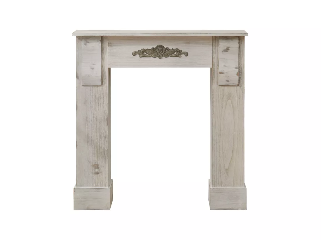Manteau Cheminée Décorative Bois Gris Retro 98,5x96,5x22,5