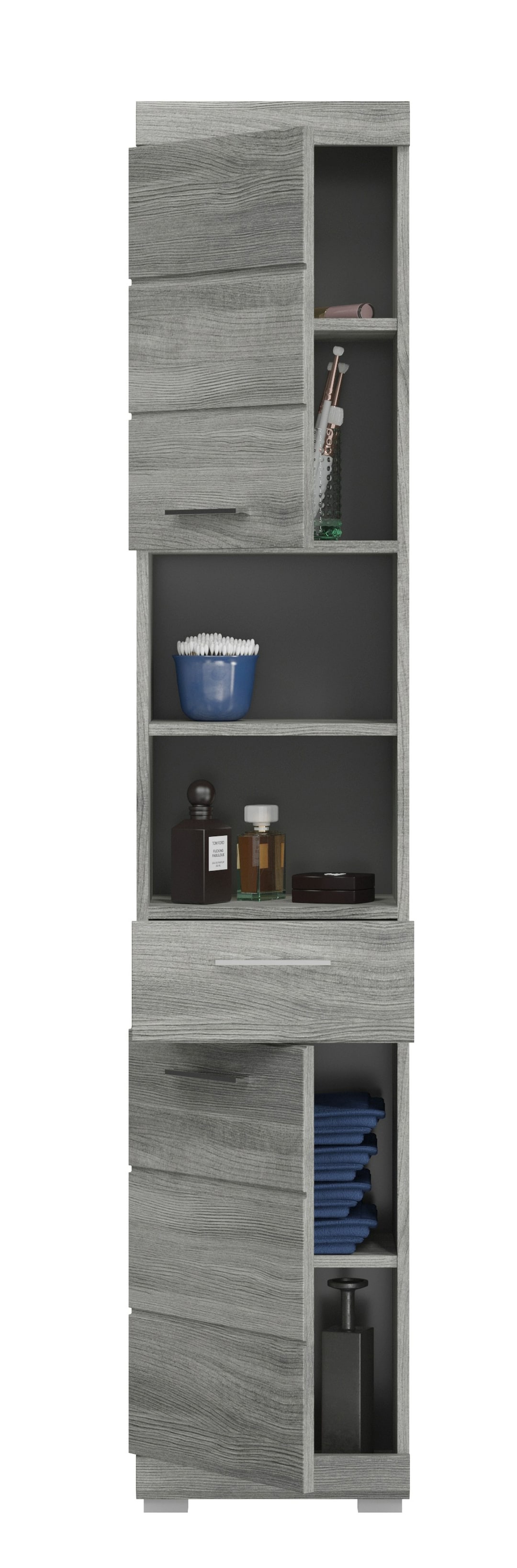 Bad-Hochschrank Soul grau 191cm B/H/T 37x191x31 cm