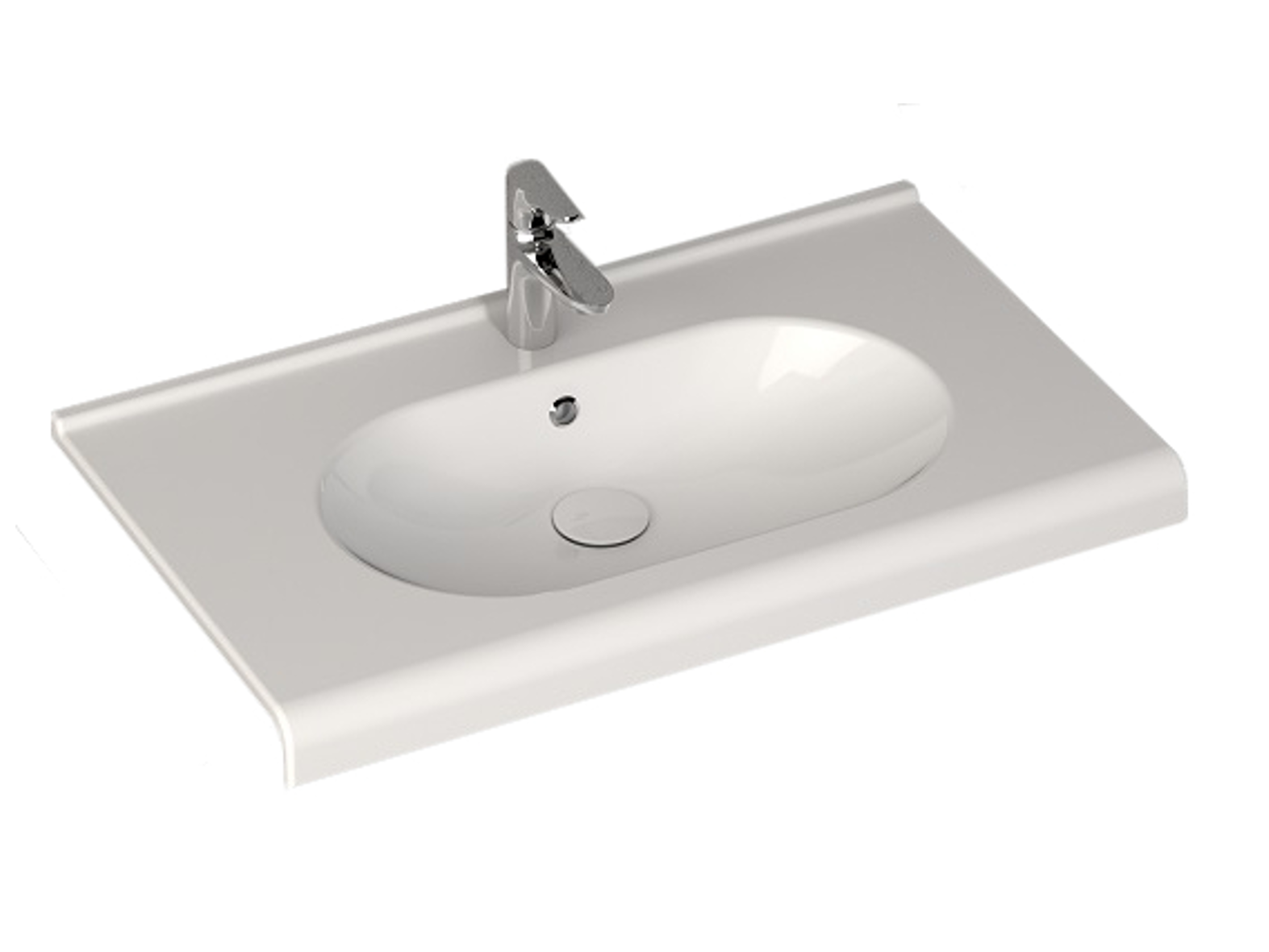 Sanicare Q9 keramische wastafel 80x47cm wit