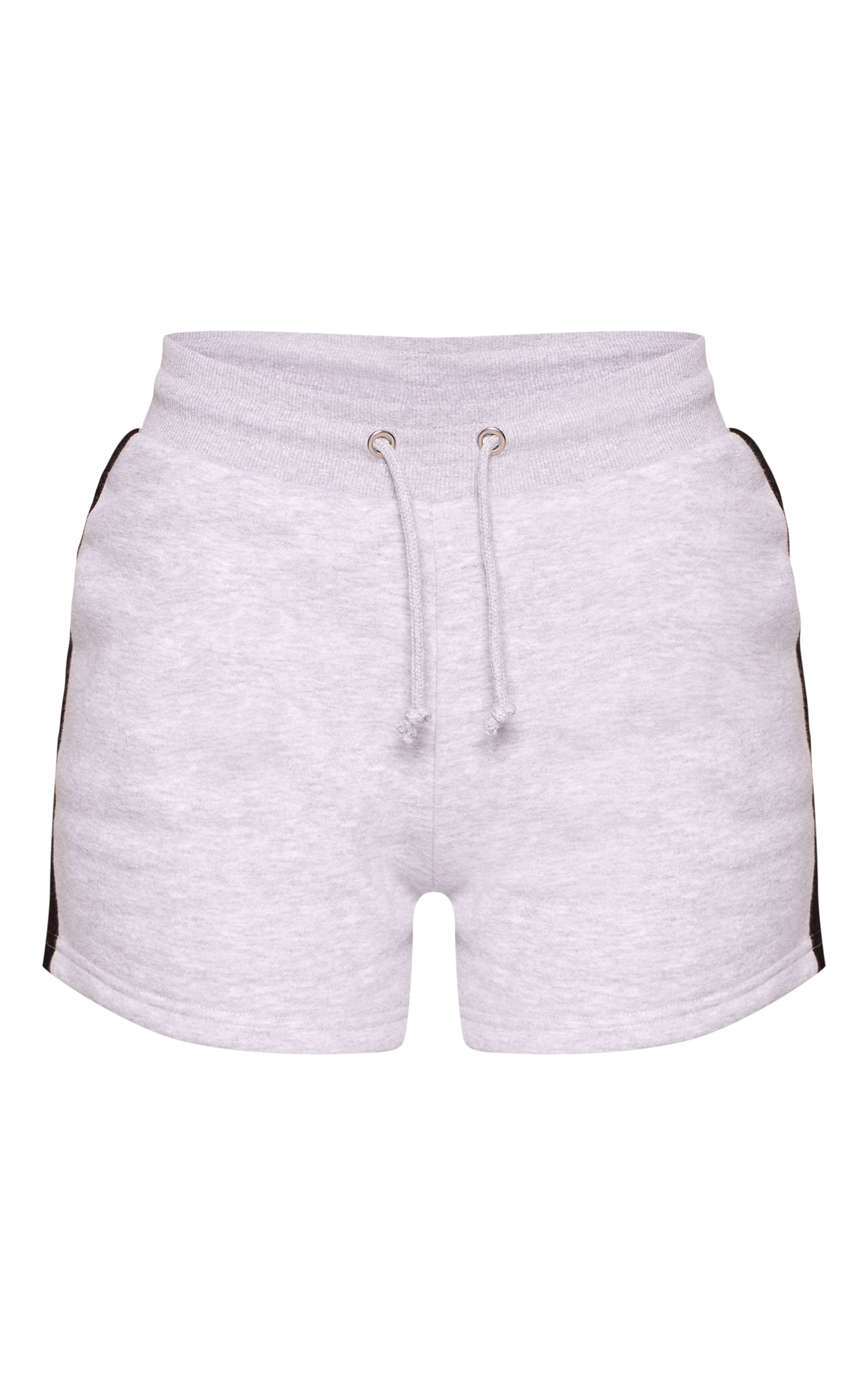 Gris Short De Jogging Ajusté Avec Bandes Latérales Tall
