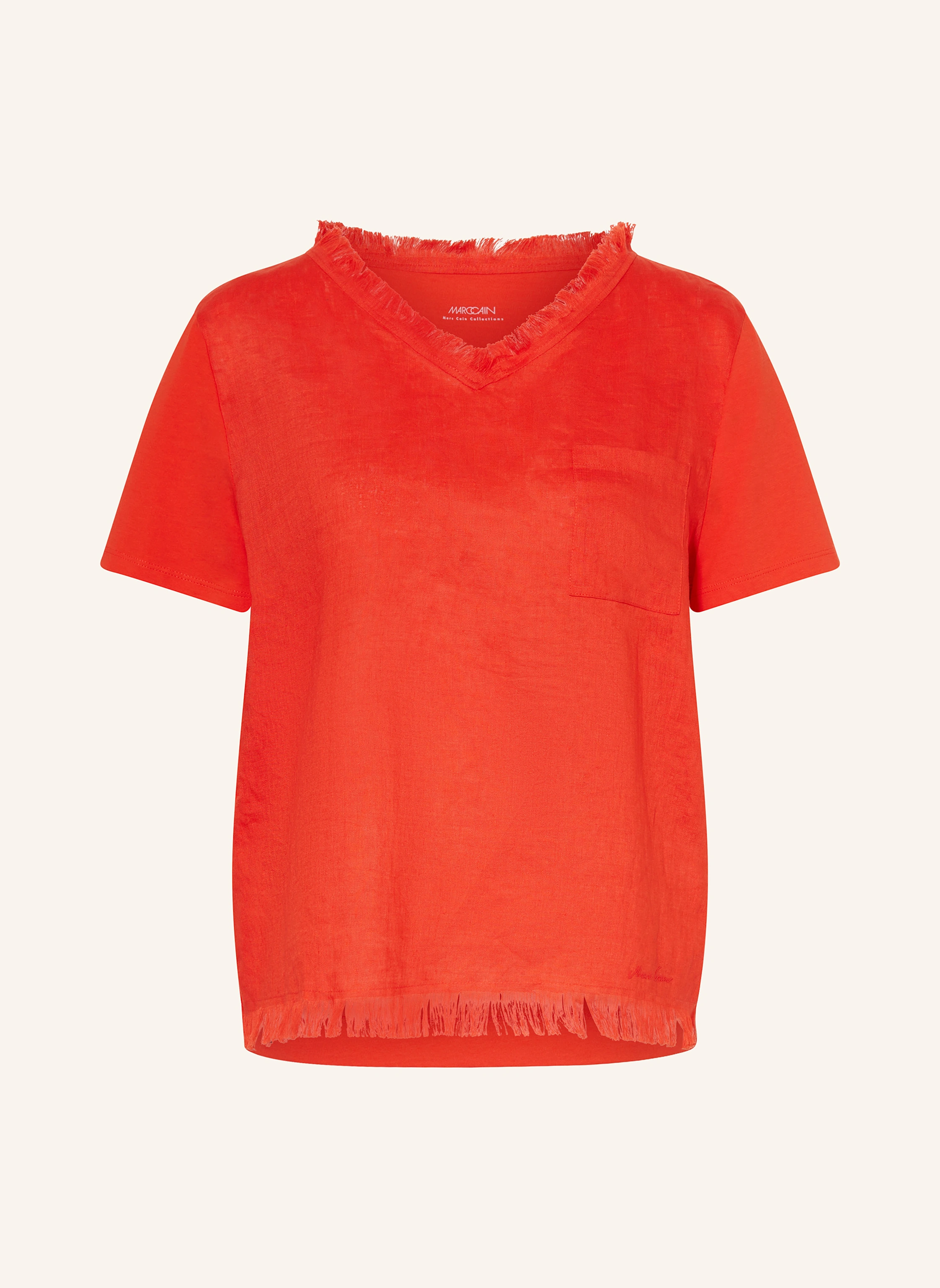 MARC CAIN Blusenshirt im Materialmix mit Leinen