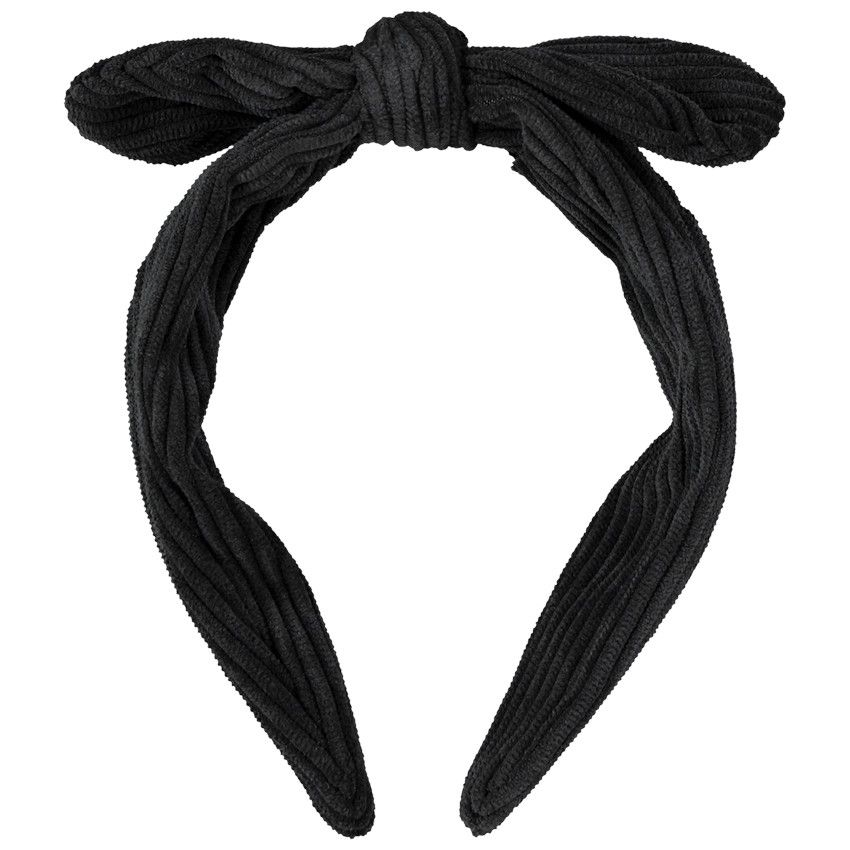 Serre-tête en velours pour fille - Noir