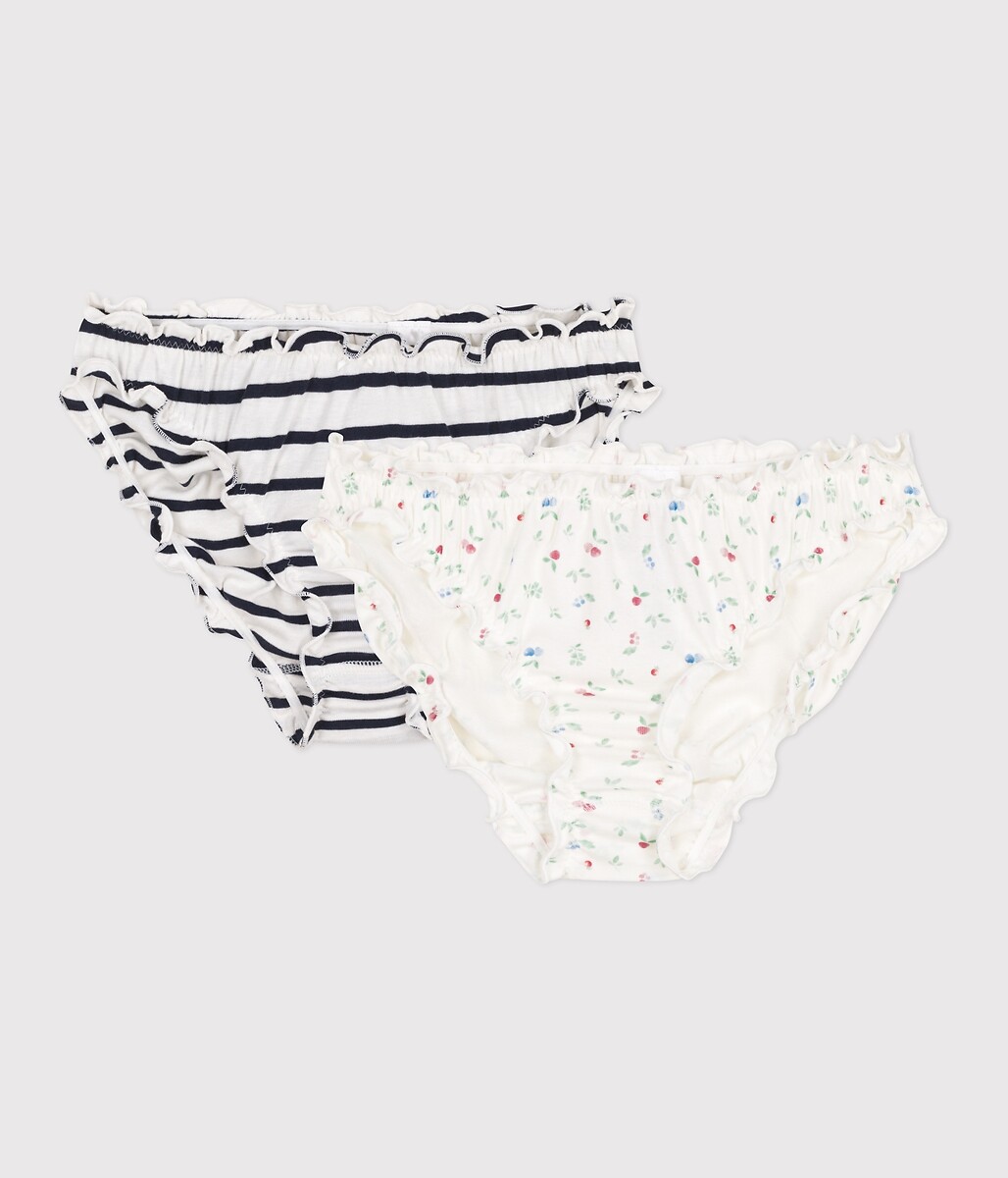 PETIT BATEAU<br>Conjunto de 2 calcinhas de algodão com franjas