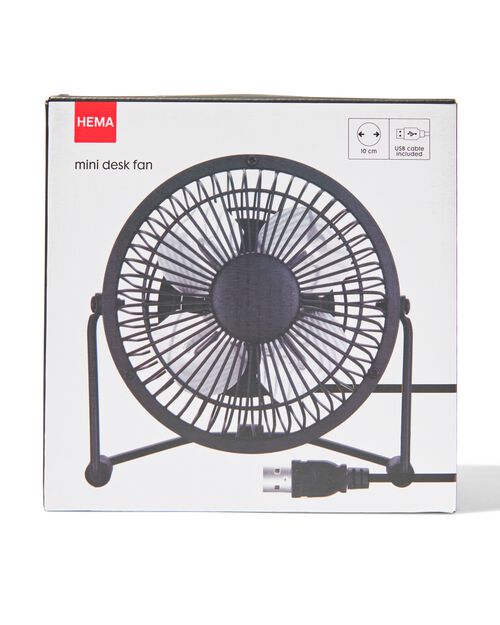 ventilateur de table USB rétro noir Ø10cm