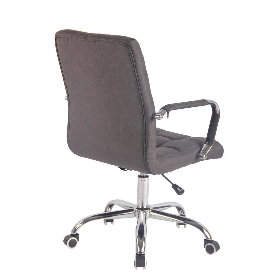 CLP Bureaustoel Deli chroom Frame - Stof - donkergrijs