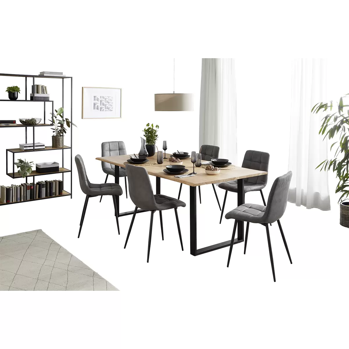 Esstisch Mundra 200 Eiche,schwarz
