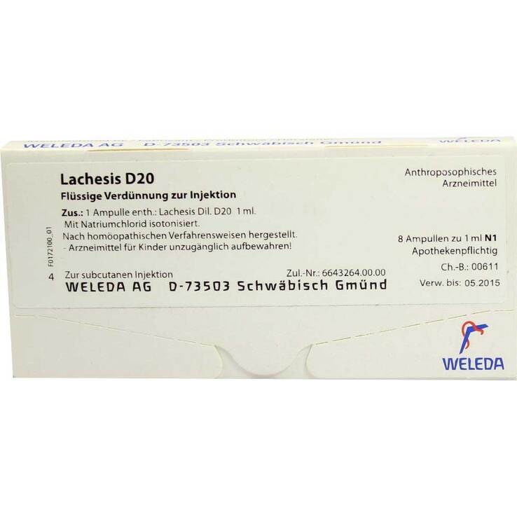 Lachesis D 20 Ampullen, 8X1 ml